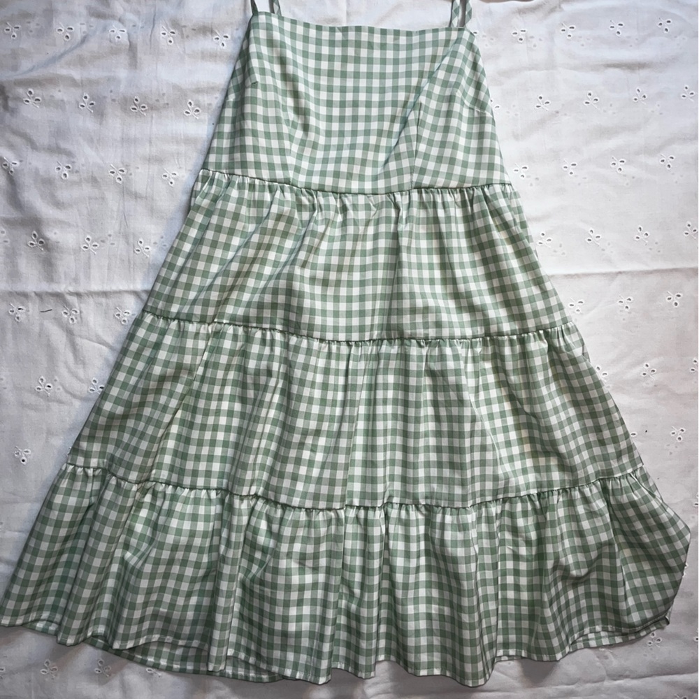 Green Gingham Women's Skirt
